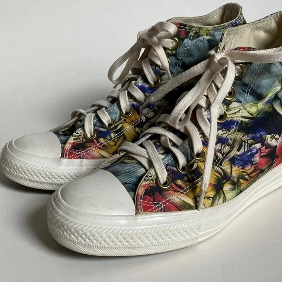 Converse All Star Lux Floral Wedge Sneakers Size 8 - Picture 15 of 16
